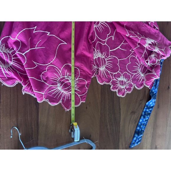 Anthropologie Eloise Floral Embroidered Kimono Robe Dress M/L Pink Boho Lounge - Picture 10 of 11